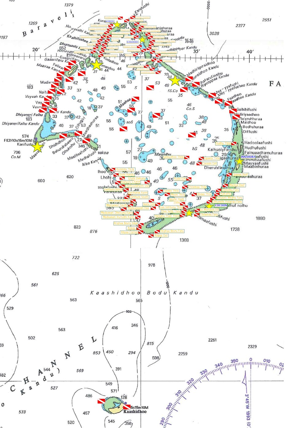 North Ari atoll map