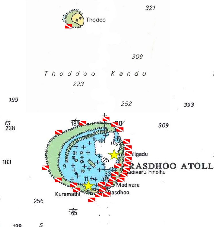 North Ari atoll map