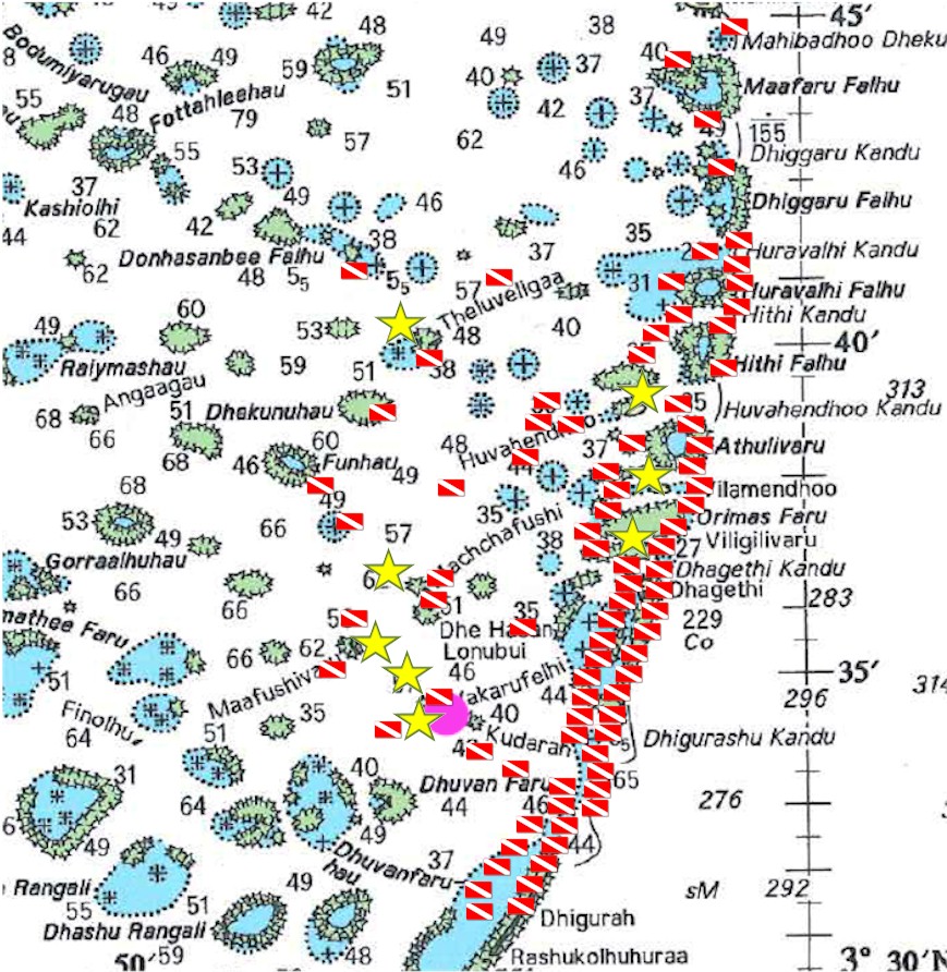 North Ari atoll map