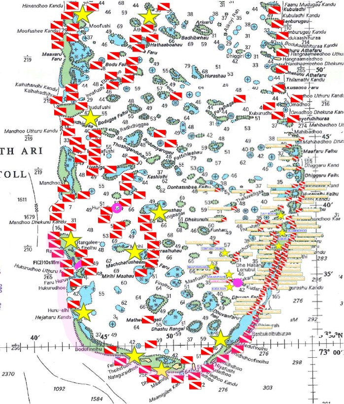 North Ari atoll map