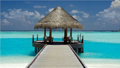 Arrival jetty photo of resort island