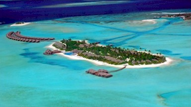 Aerial photo of resort island