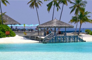 Arrival jetty photo of resort island