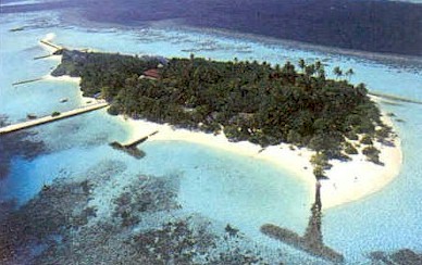 Aerial photo of resort island