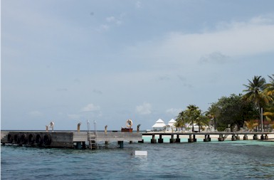 Arrival jetty photo of resort island
