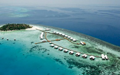 Aerial photo of resort island