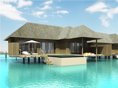 Exterior photo of water villa