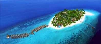 Aerial photo of resort island