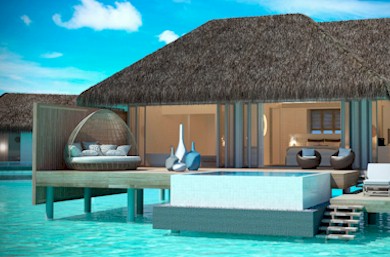 Exterior photo of water villa