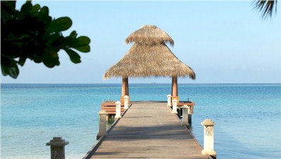 Arrival jetty photo of resort island