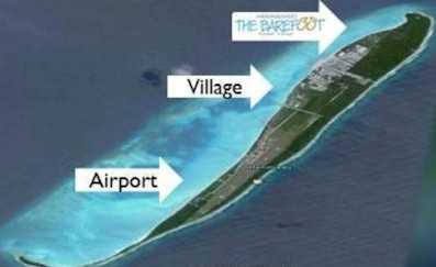 Aerial photo of resort island