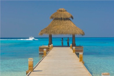 Arrival jetty photo of resort island