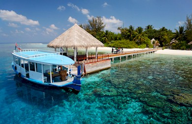 Arrival jetty photo of resort island