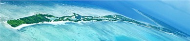 Aerial photo of resort island