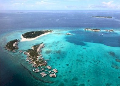 Aerial photo of resort island