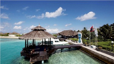 Arrival jetty photo of resort island