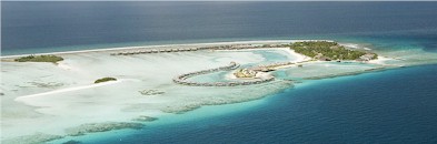 Aerial photo of resort island