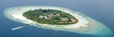 Aerial photo of resort island