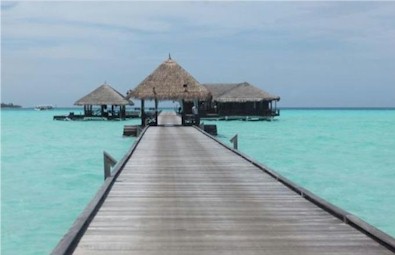 Arrival jetty photo of resort island