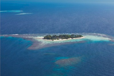 Aerial photo of resort island