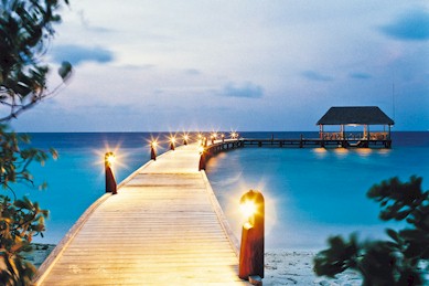 Arrival jetty photo of resort island