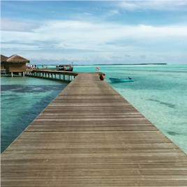 Arrival jetty photo of resort island