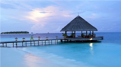 Arrival jetty photo of resort island