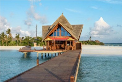Arrival jetty photo of resort island