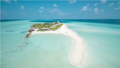 Aerial photo of resort island