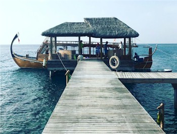 Arrival jetty photo of resort island