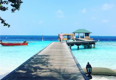 Arrival jetty photo of resort island