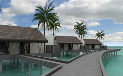 Exterior photo of water villa