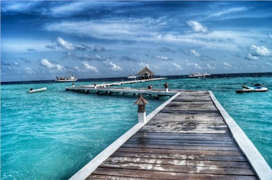 Arrival jetty photo of resort island