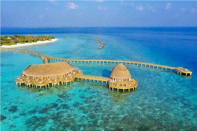 Arrival jetty photo of resort island