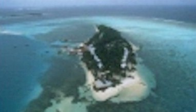 Aerial photo of resort island