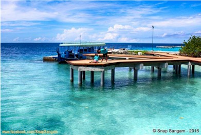 Arrival jetty photo of resort island