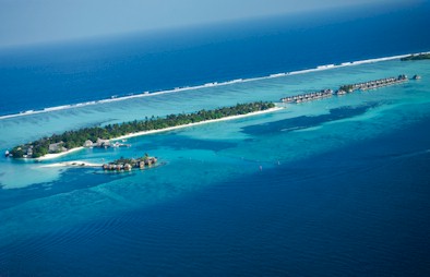 Aerial photo of resort island