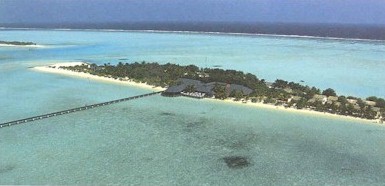 Aerial photo of resort island