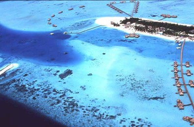 Aerial photo of resort island