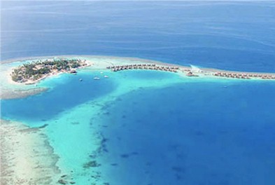 Aerial photo of resort island