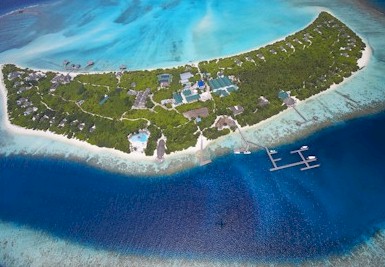 Aerial photo of resort island