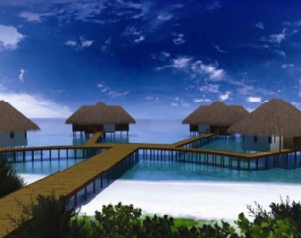 Exterior photo of water villa