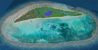 Aerial photo of resort island