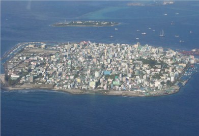 Aerial photo of resort island