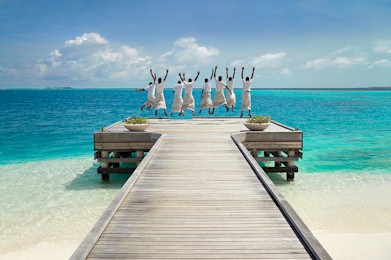 Arrival jetty photo of resort island