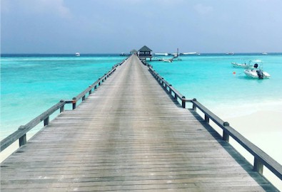 Arrival jetty photo of resort island