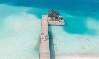Arrival jetty photo of resort island