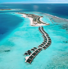 Aerial photo of resort island