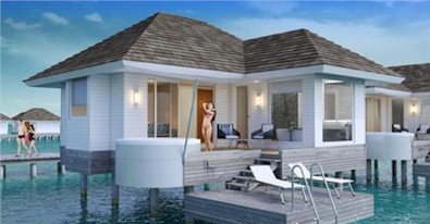 Exterior photo of water villa
