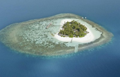 Aerial photo of resort island